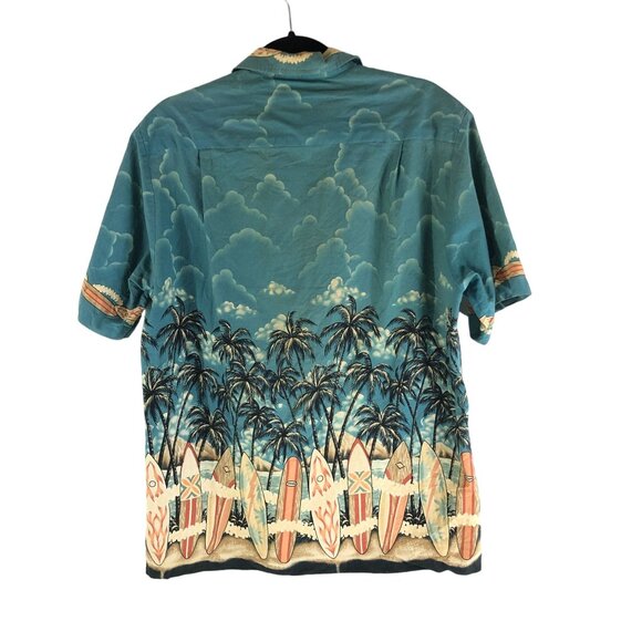 Styled by RJC Made In Hawaii Mens Surfboard & Palm Tree Print Hawaiian Shirt M - Picture 2 of 4